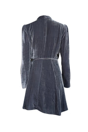 Current Boutique-Reformation - Slate Blue Velvet Mini Dress Sz L