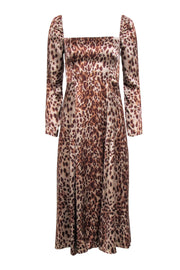 Current Boutique-Reformation - Tan Leopard Print Puff Shoulder Dress Sz 2