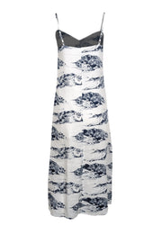 Current Boutique-Reformation - White & Blue Toile Print Linen Midi Dress Sz XS