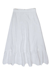 Current Boutique-Reformation - White Linen Midi Skirt Sz 6