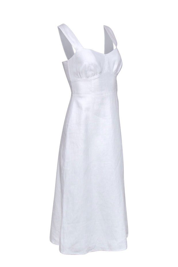 Current Boutique-Reformation - White Linen Sleeveless "Seaside" Dress Sz 4