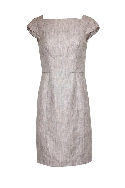 Current Boutique-Reiss - Beige Wool & Linen Blend Cap Sleeve "Virginia" Sheath Dress Sz 6