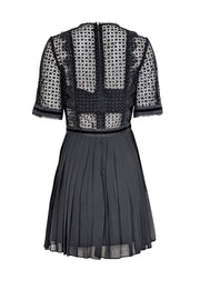 Current Boutique-Reiss - Black Lace Plated Bottom Dress Sz 6