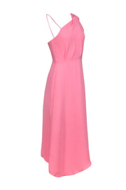 Current Boutique-Reiss - Coral Pink One Shoulder Midi Cocktail Dress Sz 2