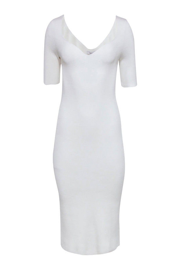 Current Boutique-Reiss - Cream Sweetheart Midi Dress Sz M