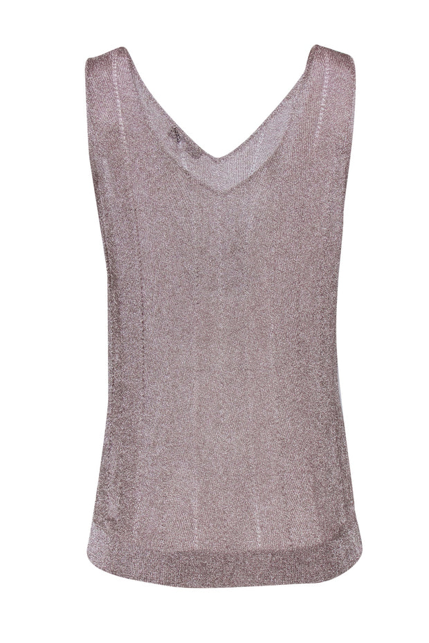 Current Boutique-Reiss - Metallic Beige Knit Tank Sz L