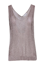 Current Boutique-Reiss - Metallic Beige Knit Tank Sz L