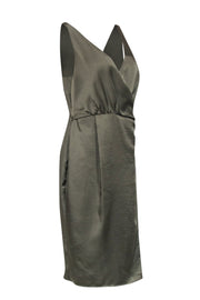 Current Boutique-Reiss - Olive Satin Sleeveless Dress Sz 8