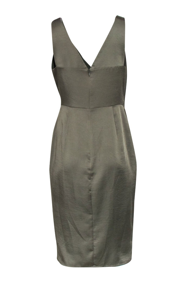 Current Boutique-Reiss - Olive Satin Sleeveless Dress Sz 8