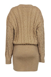 Current Boutique-Retrofete - Beige Cable Knit Sweater Dress Sz M