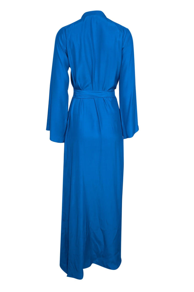 Current Boutique-Rhode - Blue Silk Long Wrap Dress Sz M