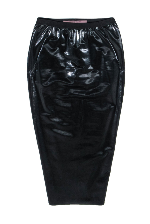 Current Boutique-Rick Owens - Black Slinky Fabric Midi Skirt Sz 4