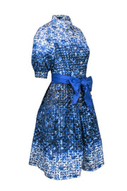 Current Boutique-Rickie Freeman for Teri John - Blue & White Floral Button Front Dress Sz 4