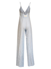 Current Boutique-Rivet Utility - Light Blue Sleeveless Jumpsuit Sz S