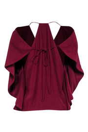 Current Boutique-Robert Rodriguez - Maroon V-Neckline Sleeveless Tie Back Detail Top Sz 6