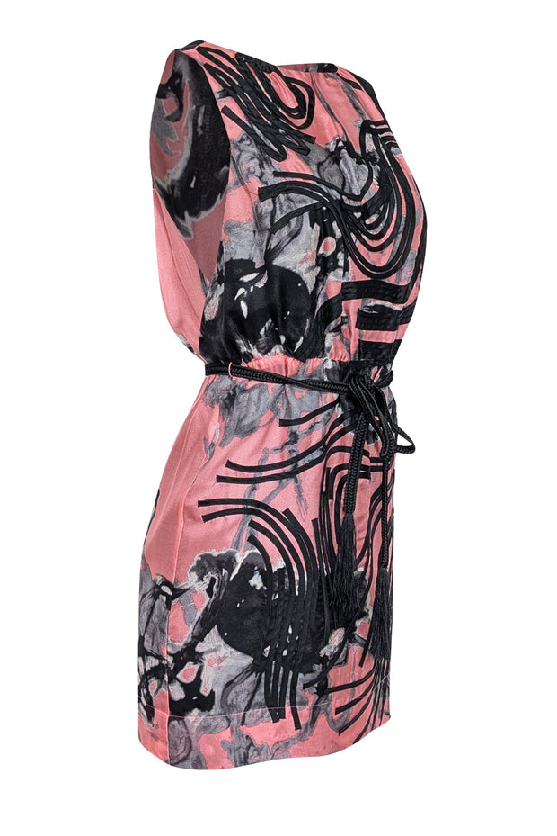 Current Boutique-Robert Rodriguez - Pink, Black, & Grey Print Sleeveless Dress Sz 2