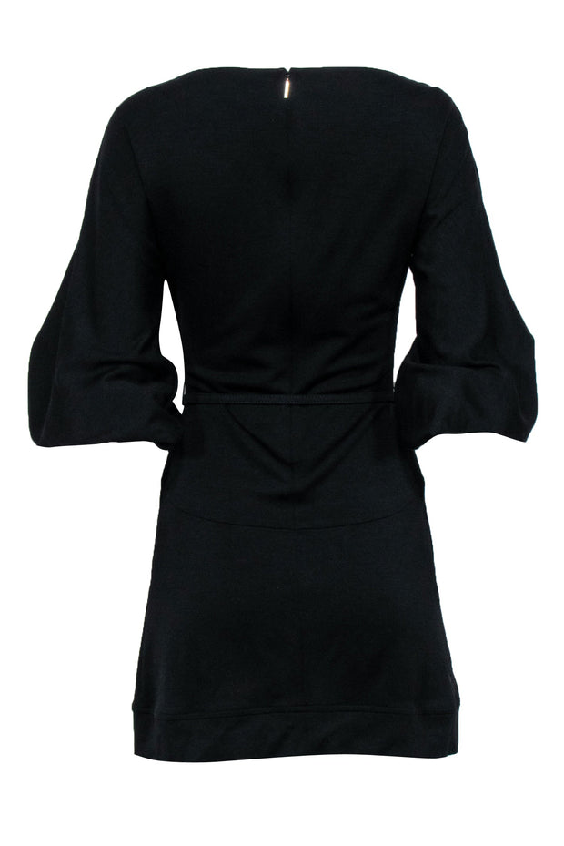 Current Boutique-Roberto Cavalli - Black Puff Sleeve Belted Dress Sz 4