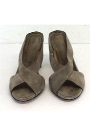 Current Boutique-Roberto Del Carlo - Taupe Suede Slip On Mules Sz 8