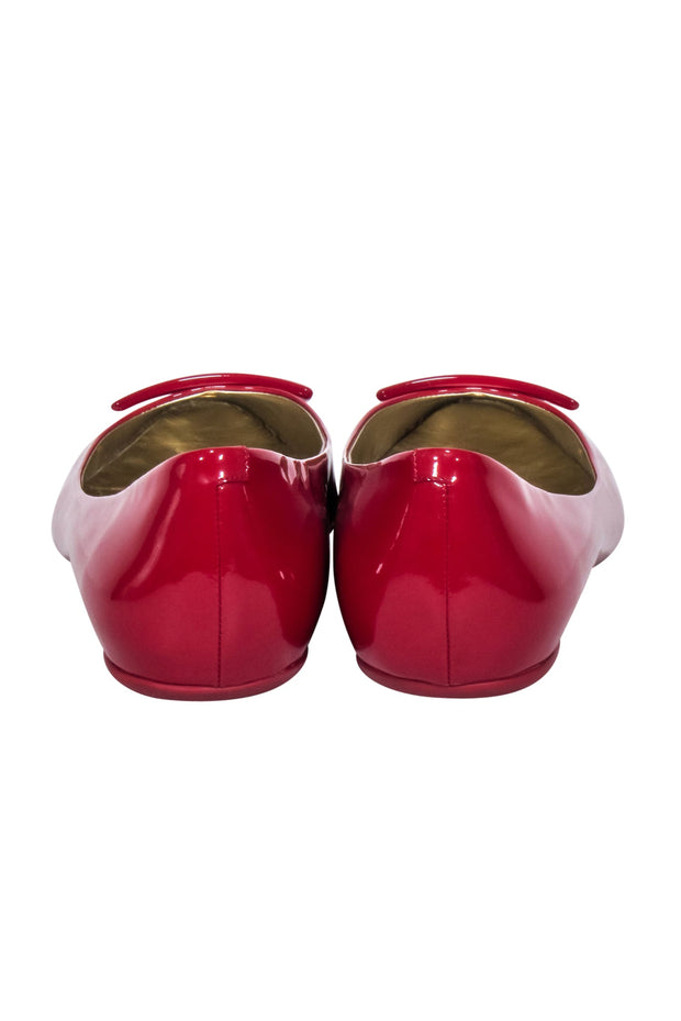 Current Boutique-Roger Vivier - Red Patent Leather Buckle Ballet Flats Sz 12