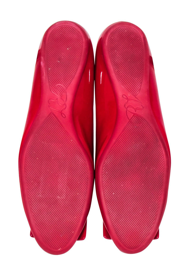 Current Boutique-Roger Vivier - Red Patent Leather Buckle Ballet Flats Sz 12