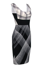 Current Boutique-Roland Mouret - Black & Ivory Diffused Check Print "Arabella" Dress Sz 8