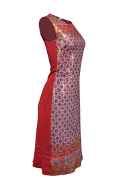 Current Boutique-Rozae Nichols - Red & Pink Sequin Sleeveless Dress Sz S