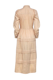 Current Boutique-Rue Stiic - Beige Tiered Shirt Dress w/ Drawstring Waist Sz XS