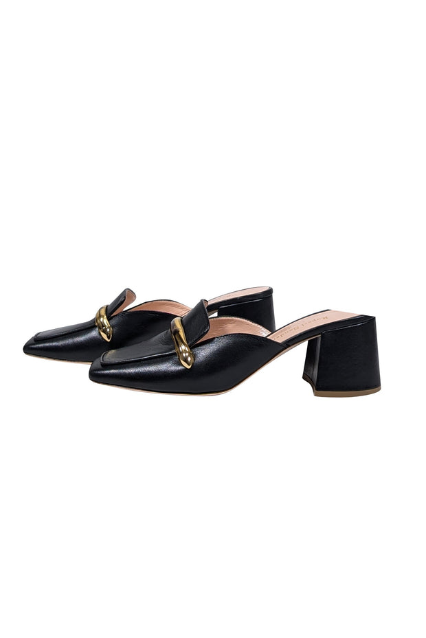 Current Boutique-Rupert Sanderson - Black Leather Closed Toe Mule Sz 7