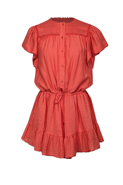 Current Boutique-Sabina Musayev - Coral Pink Drawstring Waist Dress Sz XS