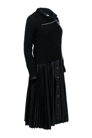 Current Boutique-Sacai - Black Pleated Maxi Dress w/ Detachable Hoodie Sz 2