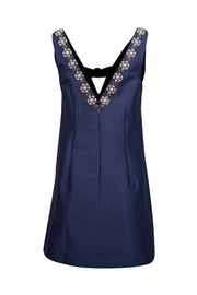 Current Boutique-Sachin & Babi - Navy Satin Sleeveless Embellished Mini Dress Sz 0