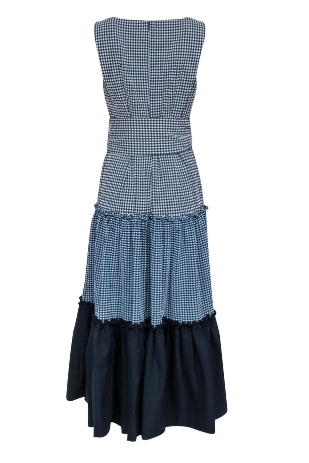 Current Boutique-Sachin & Babi - Navy & White Gingham Sleeveless Maxi Dress Sz 8