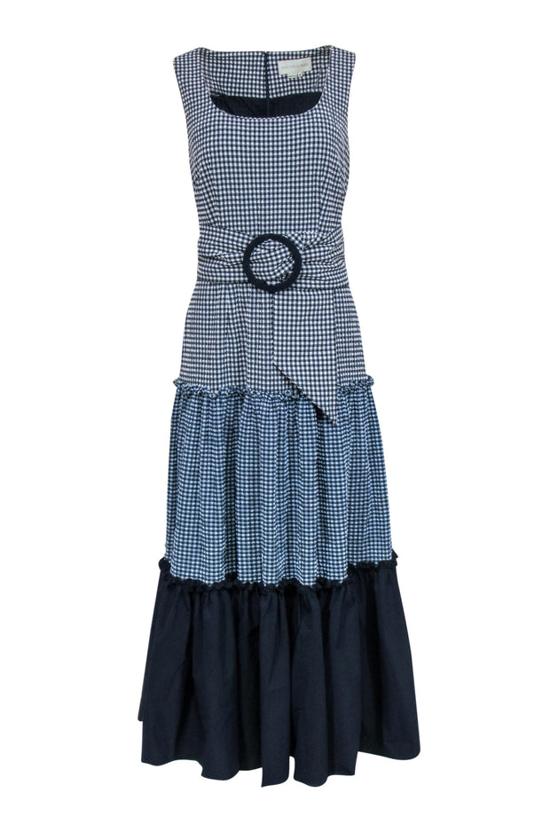 Current Boutique-Sachin & Babi - Navy & White Gingham Sleeveless Maxi Dress Sz 8