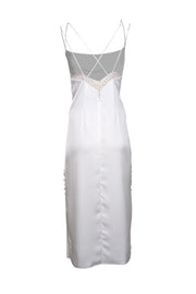 Current Boutique-Sachin & Babi - White Cowl Neckline Lace Trim "Dylan" Dress Sz 10