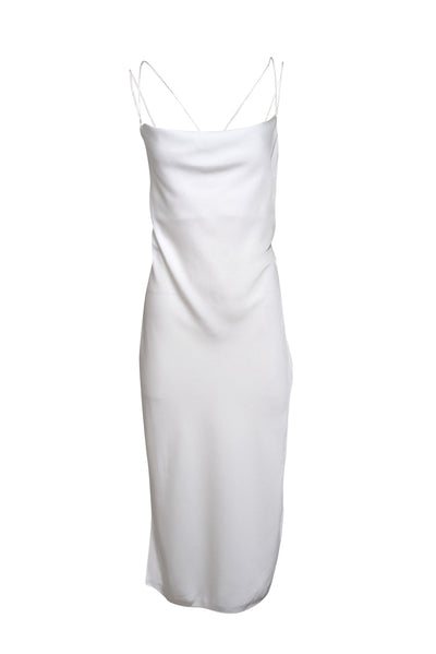 Current Boutique-Sachin & Babi - White Cowl Neckline Lace Trim "Dylan" Dress Sz 10