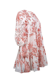 Current Boutique-Sachin & Babi - White & Rust Red Toile Print Cotton Mini Dress Sz M