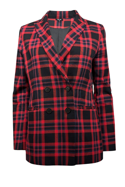 Current Boutique-Saint + Sofia - Red, Black, & Navy Plaid Blazer Sz 8