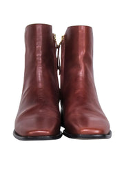 Current Boutique-Sam Edelman - Brown Leather Square Toe Short Boots Sz 8