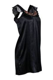 Current Boutique-Sandro - Black Silk w/ Embellished Neckline Sz S