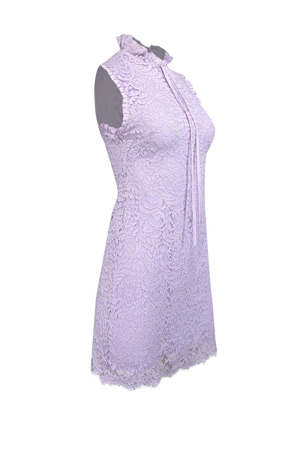 Current Boutique-Sandro - Lilac Lace High Neck Mini Dress Sz 4