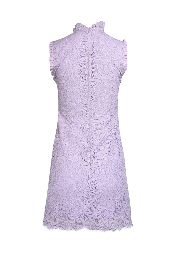 Current Boutique-Sandro - Lilac Lace High Neck Mini Dress Sz 4