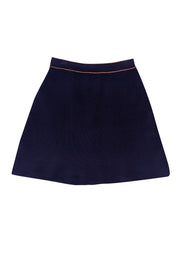 Current Boutique-Sandro - Navy w/ Orange Trim Knit Mini Skirt Sz 4