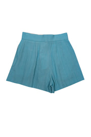 Current Boutique-Sandro - Turquoise High-Waisted Pleated Shorts Sz 2