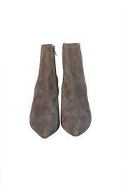 Current Boutique-Sarah Flint - Taupe Suede Pointed Toe Heel Boots Sz 11