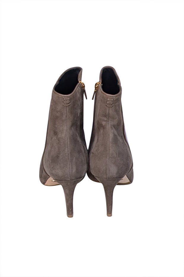 Current Boutique-Sarah Flint - Taupe Suede Pointed Toe Heel Boots Sz 11