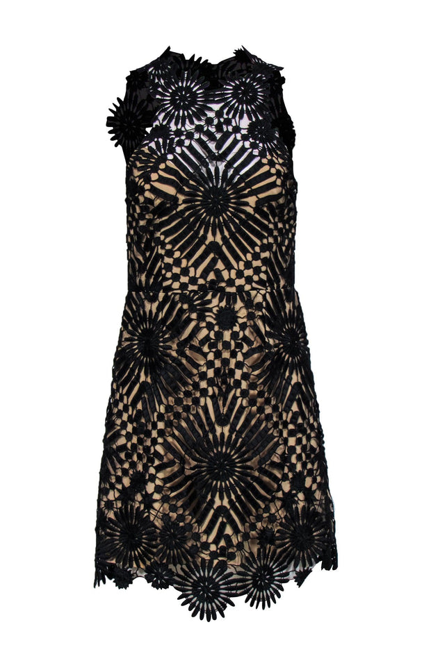 Current Boutique-Saylor - Black Sleeveless Lace Illusion Dress Sz M