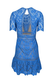 Current Boutique-Saylor - Blue Lace Flounce Hem Mini Dress Sz XS