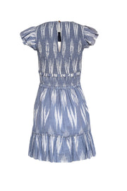 Current Boutique-Saylor - Indigo Blue & White Ikat Print Cotton Mini Dress Sz S