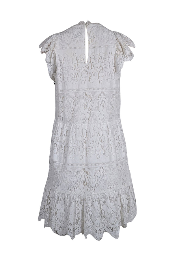 Current Boutique-Saylor - Ivory Lace Cap Sleeve Dress Sz M