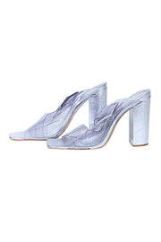 Current Boutique-Schutz - Silver Metallic & Clear Strap Open Toe Pumps Sz 9